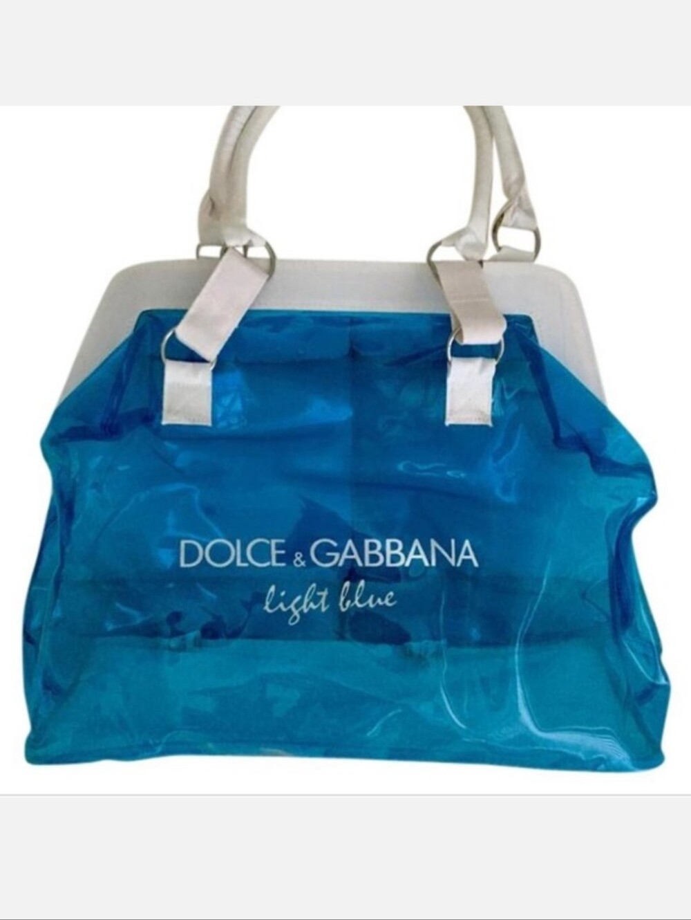Dolce & Gabbana Clear Light Blue Plastic Tote Bag